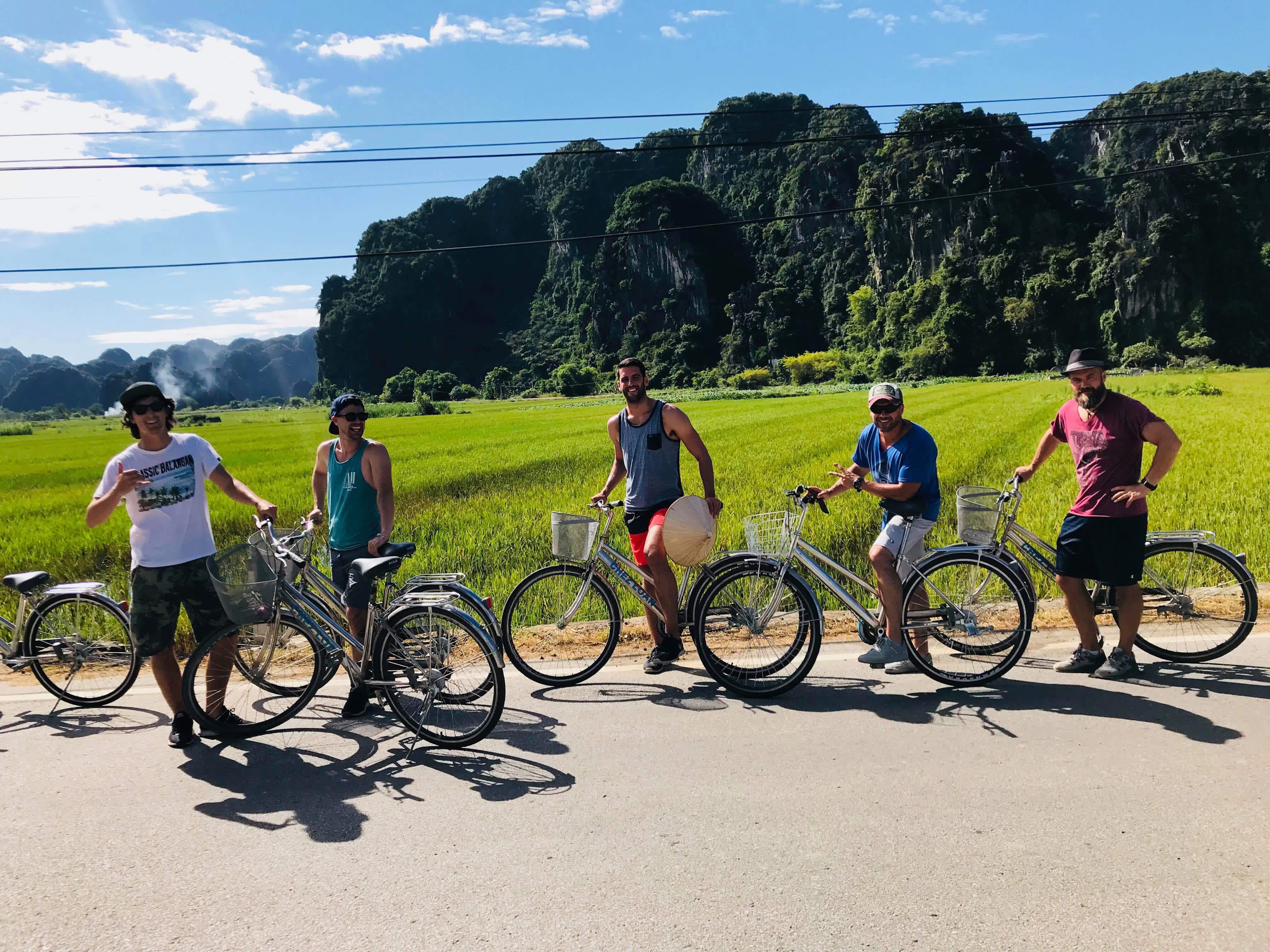 biking-on-tam-coc-rice-field
