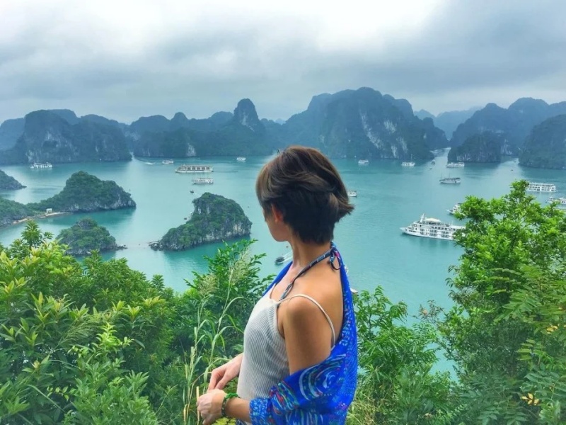 Titop Island is famous for its sweeping views of Halong Bay.