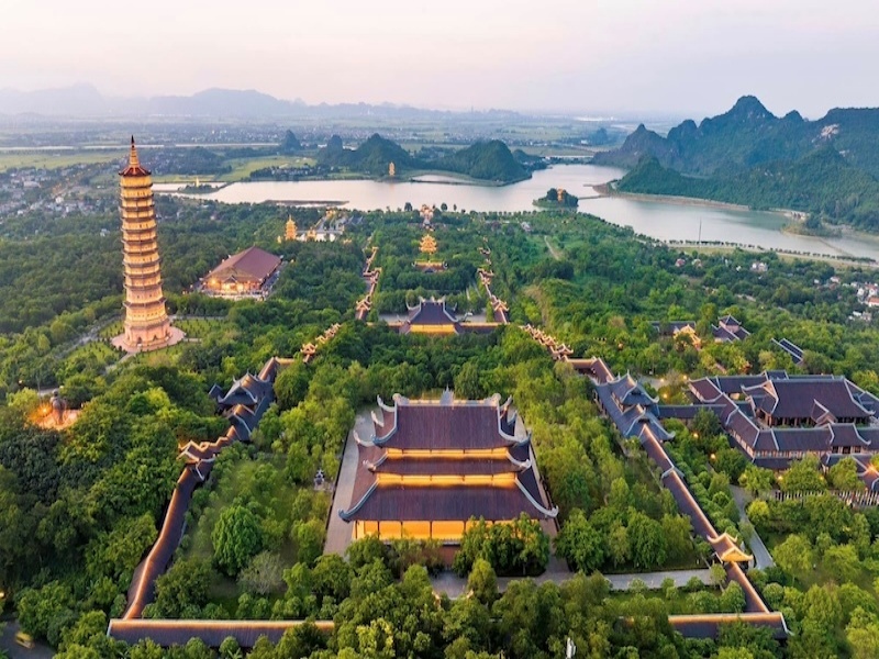 Kick off your journey at majestic Bai Dinh Pagoda—the largest Buddhist complex in Vietnam, super easy to reach