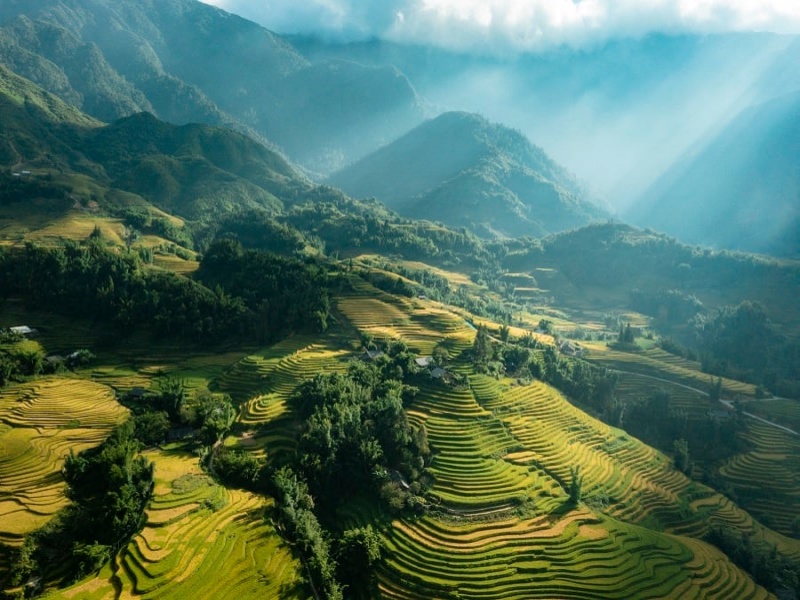 Visit now to admire terraced rice fields and experience the local harvest season.