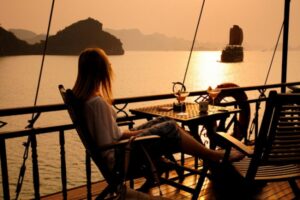 Drift into Serenity: Enjoy Sunrise and Sunset from the Deck of Lan Ha Bay!