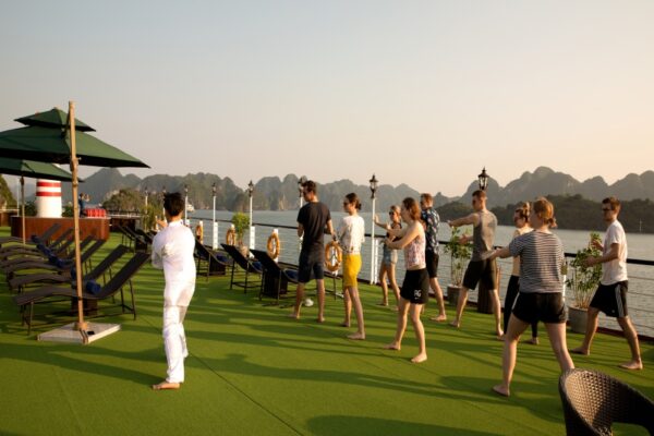 doing taichi on sundeck