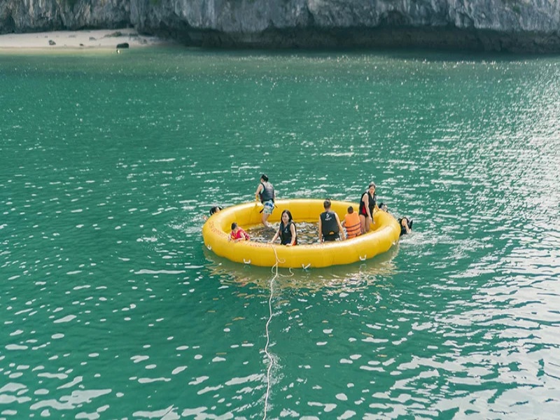 Dive into Adventure: Swim & Water Sports on Serenity Lan Ha Bay Cruise!