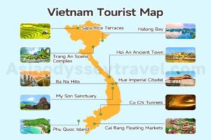 Printable Vietnam tourist map for travelers guide